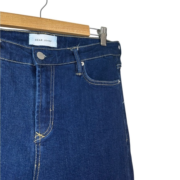 Dear John | High Rise Ankle Flare Distressed Jeans | Dark Wash | Size 29 - Picture 4 of 9